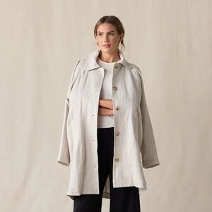 The Lady & The Sailor 100% Linen Button Front Jacket – One Size – Made in USA